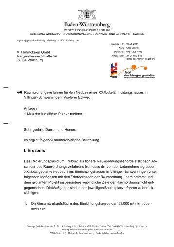 Raumordnungsverfahren für XXXLutz ist abgeschlossen (PDF 100 KB