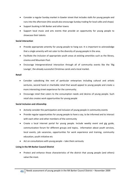 Youth Research Qualitative Report - District Council of Mount Barker