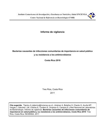 Informe vigilancia de la resistencia a los antibiÃ³ticos-gÃ©rmenes ...