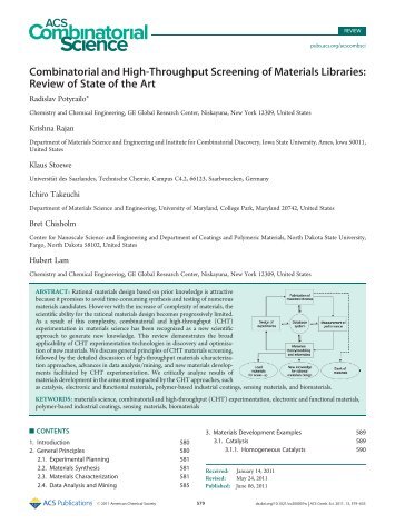 Combinatorial and High-Throughput Screening of Materials ...