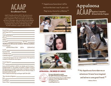 ACAAP Brochure - Appaloosa Horse Club