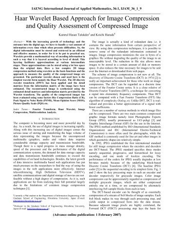 Haar Wavelet Based Approach for Image Compression and Quality ...
