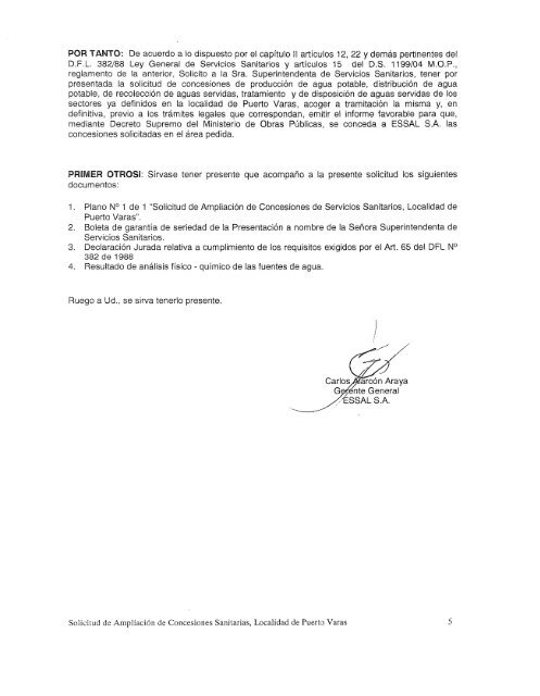 solicitud de ampliaciÃ³n de concesiones sanitarias sectores ... - Siss