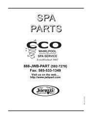 1-888-JWB-PART - CCO Whirlpool and Spa Service