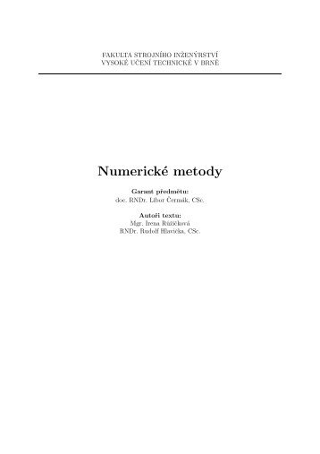 NumerickÃ© metody - UJEP