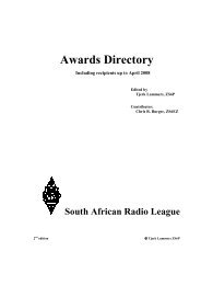 SARL awards to date.pdf - Pretoria Amateur Radio Club