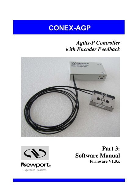 CONEX-AGP - Part 3 - Software Manual - Newport Corporation