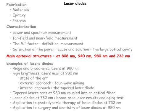 High Power Diode Lasers - Center for Biomedical Optics and New ...