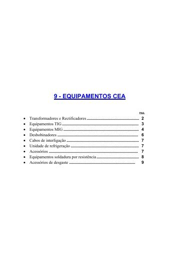 9 - EQUIPAMENTOS CEA - ELECTROXI