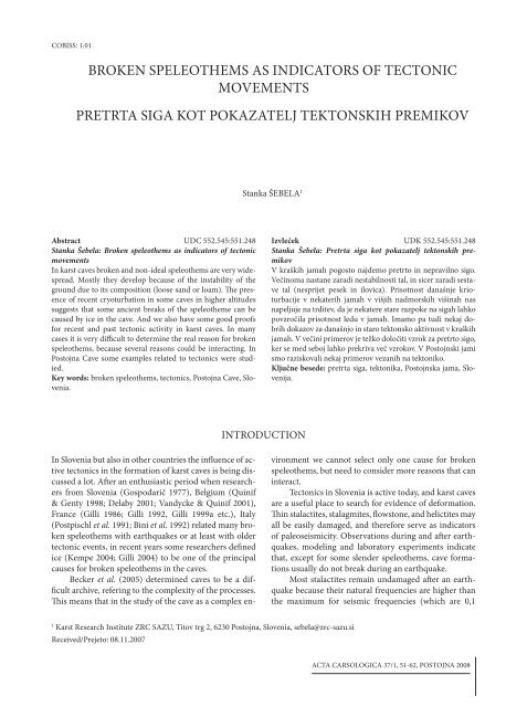 Download pdf - Acta Carsologica - ZRC SAZU