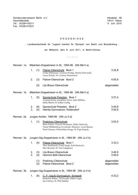 Schülerruderverband Berlin e.V. Händelstr. 98 ... - Rudern.de