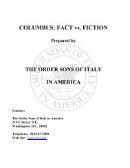 Columbus: Fact vs. Fiction report - Order Sons of Italy in America
