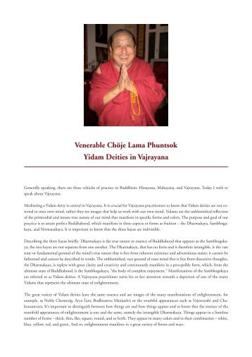 Venerable Chöje Lama Phuntsok Yidam Deities in Vajrayana