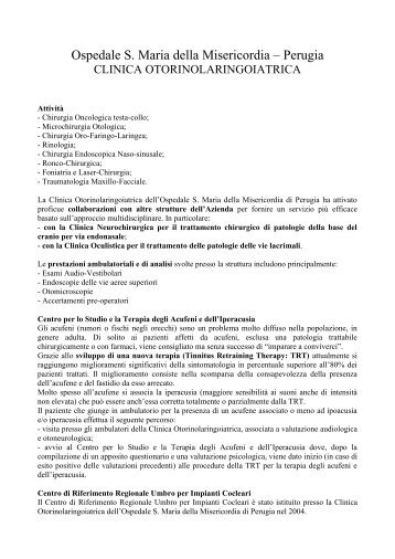 Ospedale S. Maria della Misericordia â Perugia - Infosalute.info