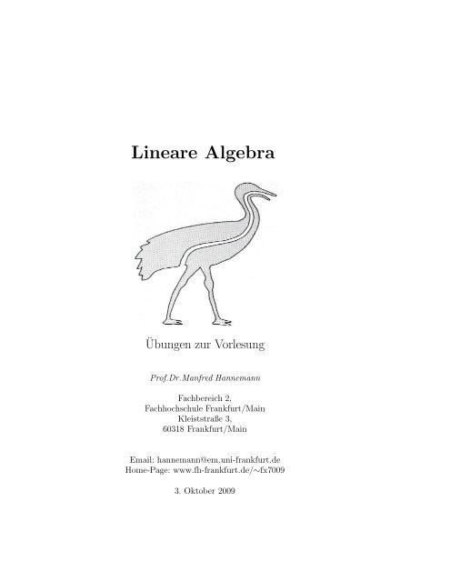 Lineare Algebra - Fachhochschule Frankfurt am Main