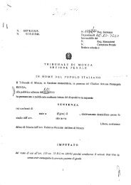 TRIBUNALE DI MONZA SEZIONE PENALE IN NOME DEL POPOLO ...