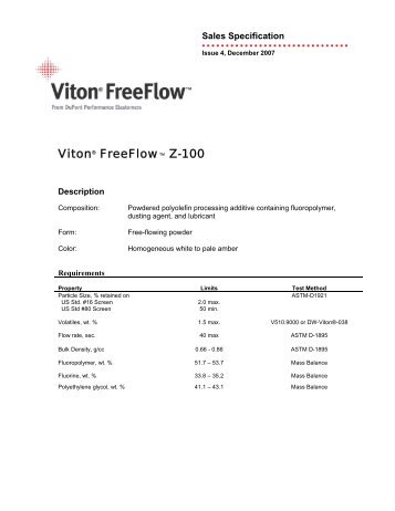 Sales Spec Viton FreeFlow Z100 - Tomark Industries, Inc.