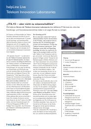 Lesen Sie jetzt den Anwenderbericht T-LABS als pdf! - helpLine GmbH