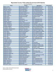 Wyandotte County / KCK Unified Government 2010 Salaries