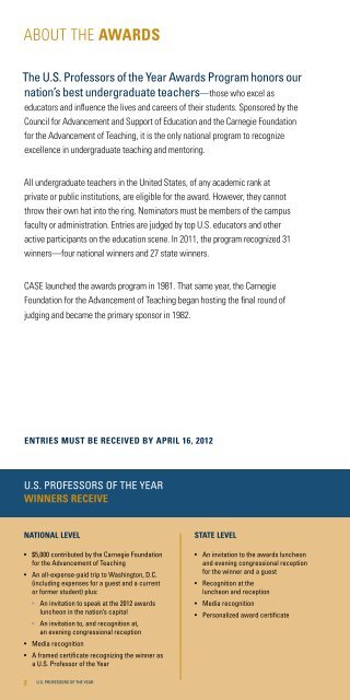 U.s. Professors of the Year - US Professor of the Year Awards