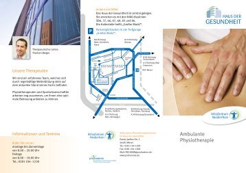 Flyer "Ambulante Physiotherapie" - Reha-Zentrum Niederrhein