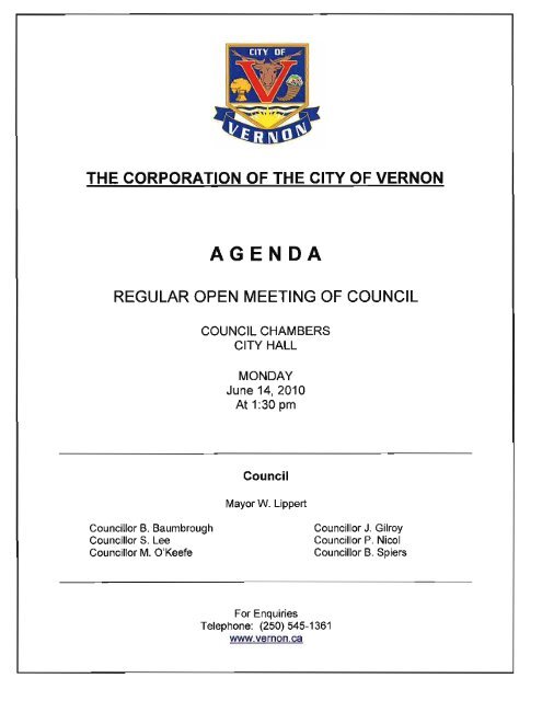 Agenda Package City Of Vernon