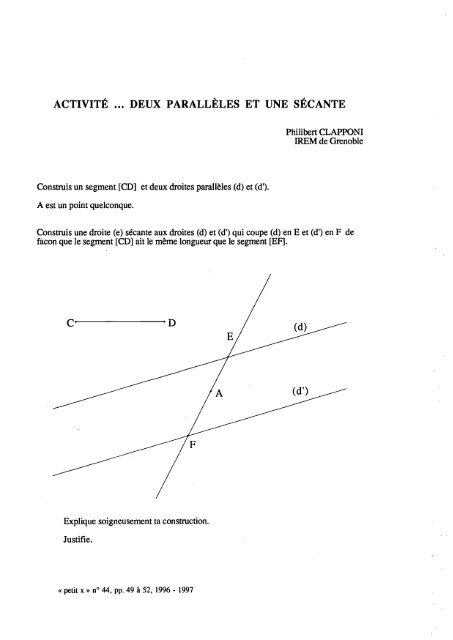 1t:3 - IREM de Grenoble - UniversitÃ© Joseph Fourier