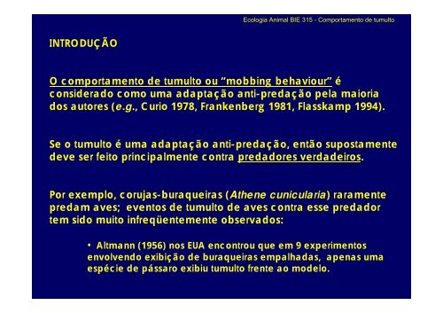 mobbing aula2013.pdf - Departamento de Ecologia