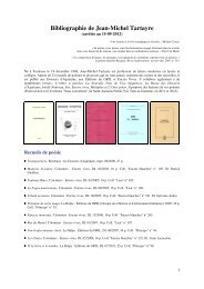 Bibliographie de Jean-Michel Tartayre