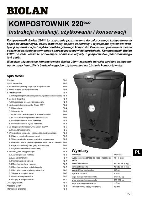 KOMPOSTOWNIK BIOLAN 220eco