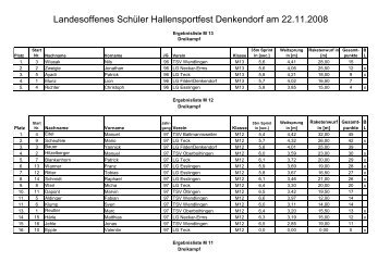 Landesoffenes SchÃƒÂ¼ler Hallensportfest Denkendorf am 22.11.2008