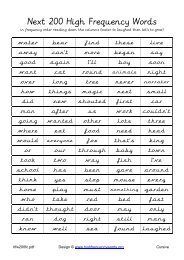Next 200 High Frequency Words - Cursive