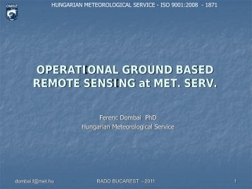 Operational Ground Based Remote Sensing at Meteorological ...
