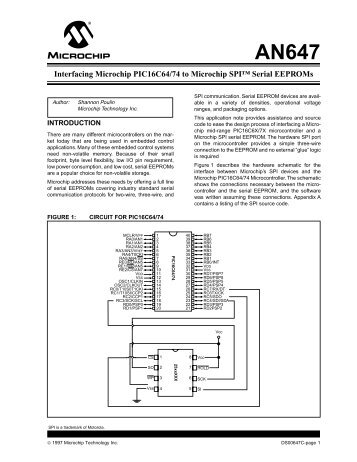 Interfacing Microchip PIC16C64/74 to Microchip SPIâ¢ Serial ...