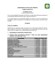Tarifas de MatrÃ­cula 2011. Acuerdo CD-014-2010 - UCO