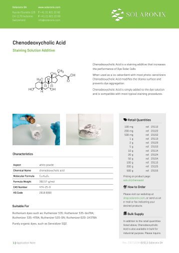 Note Chenodeoxycholic Acid - Solaronix