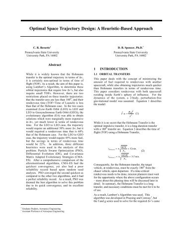 Optimal Space Trajectory Design: A Heuristic-Based Approach