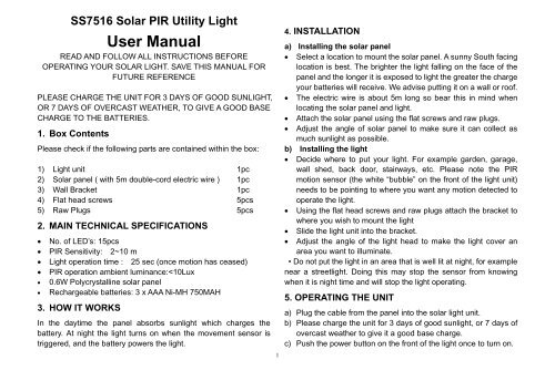 Solar motion 2024 sensor light manual