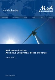 M&A International Inc. Alternative Energy M&A - Western Reserve ...