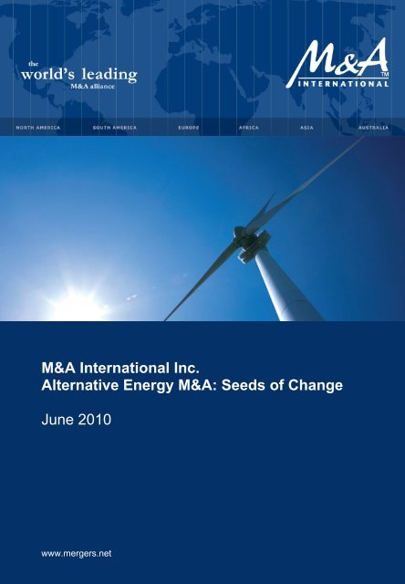 M&A International Inc. Alternative Energy M&A - Western Reserve ...