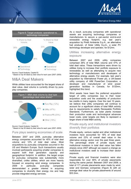 M&A International Inc. Alternative Energy M&A - Western Reserve ...