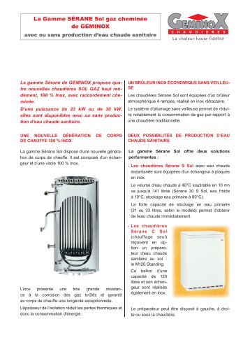 La Gamme SÉRANE Sol gaz cheminée de GEMINOX