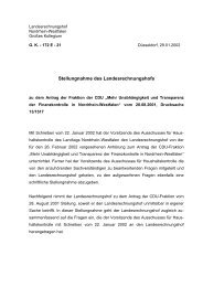 Stellungnahme des Landesrechnungshofs zu dem Antrag der CDU