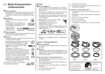 Möbel-Einbaustrahler / -Aufbaustrahler - Rutec