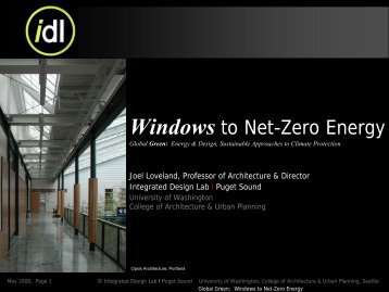 Windows to Net-Zero Energy - Green Futures Lab - University of ...