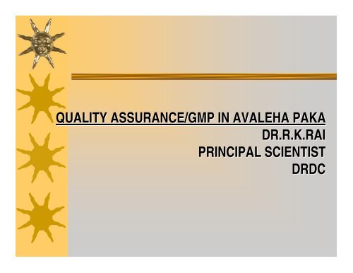 quality assurance/gmp in avaleha paka - amam-ayurveda.org
