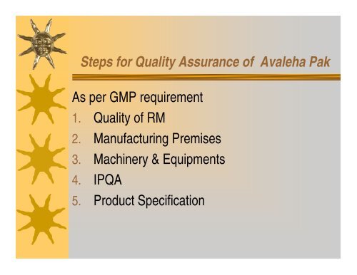 quality assurance/gmp in avaleha paka - amam-ayurveda.org