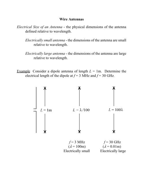 Wire Antennas Electrical Size Of An Antenna The Physical