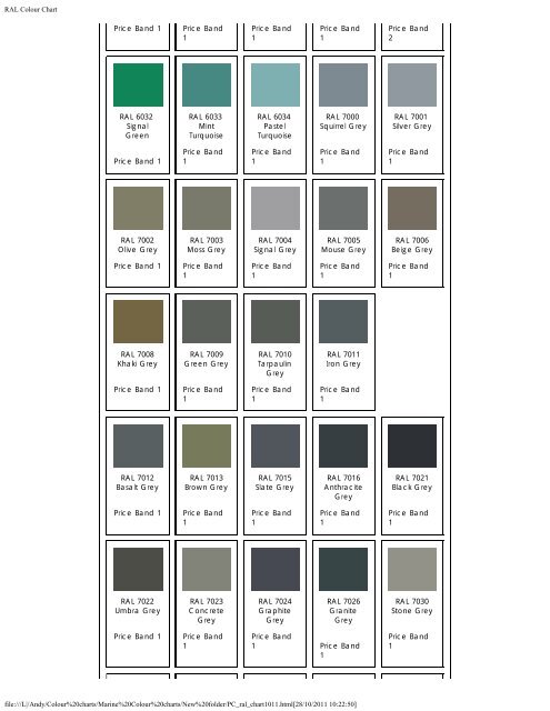 Grey Paint Colour Chart