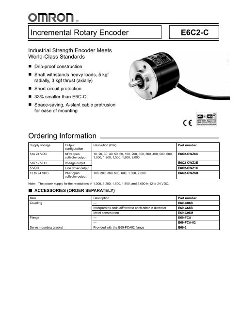 1x OMRON 10P Incremental Rotary Encoder 10p/r E6B2-CWZ3E NPN Volt Output 